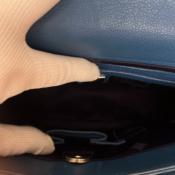 MCM Mini Studded Shoulder Bag w/Detachable Pouch - Picture 13 of 17